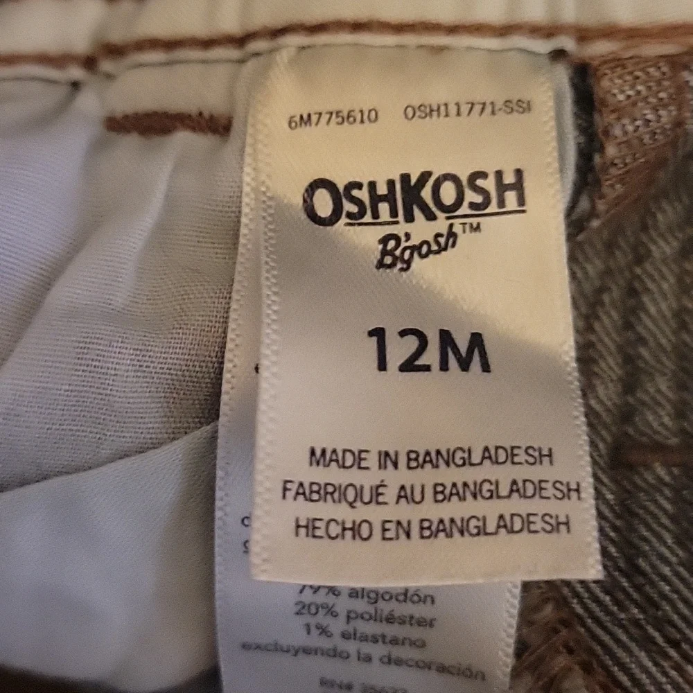 Girls 12 Month OshKosh B'gosh Denim Overalls, Blue&White Polka Dot, Farm Country